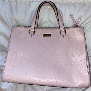Large Kate Spade Pink Ostrich Tote